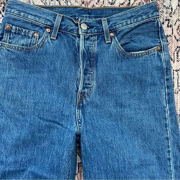 Levi's 501 Jeans Women's Jog My Memory Denim Joggers Size 27 Buttonfly High Rise - Picture 5 of 15
